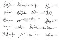 签名设置。商务合同签名集合