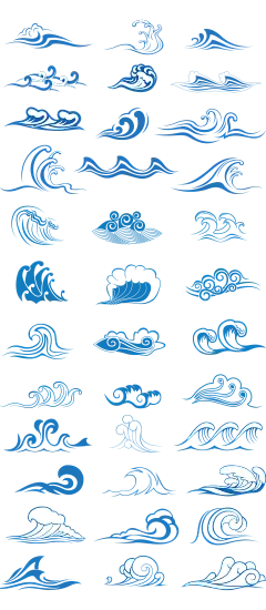 中国传统元素  水波纹 免扣素材 透明背景 png 1902*4400 巨幅