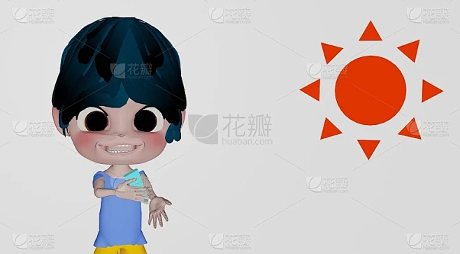 孩子在手上涂霜