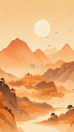 中国风通用国风山水背景