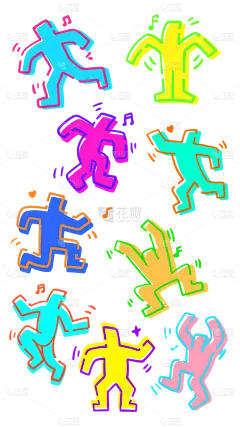 人物系列简约风抽象线条色块小人元素