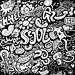 doodle art black and white graffiti line art repeatable seamless