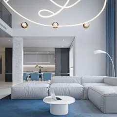 aesthetic blue bright design Interior minimal Neutral open Render serene