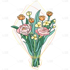 手绘花束元素主题-花束