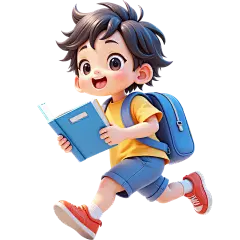 花瓣素材_开学季卡通感软3D人物书包元素_194434526