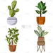 手绘盆栽家居插画贴纸元素