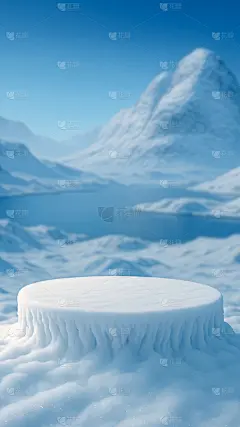 背景系列写实冰山冰面冰块展台