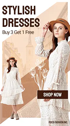 Brown Color Block Fashion Women&amp;#x27;s Wear Promotion Ecommerce Story