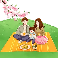 一家人春游素材