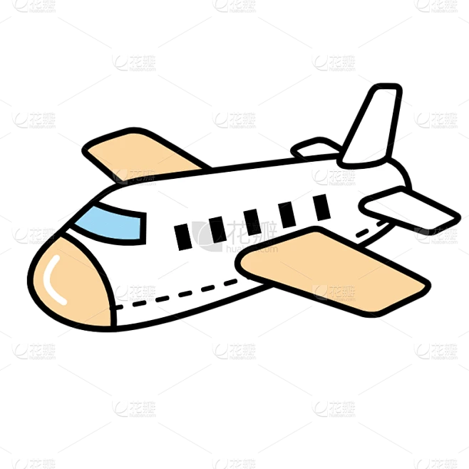 简笔画-旅游交通工具元素-飞机