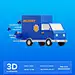 PSD 送货卡车 3D 插图 3D 插图