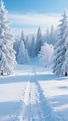 大寒小寒雪地树林背景图片