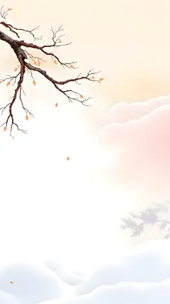 大寒小寒中国风弥散温暖雪地背景图片