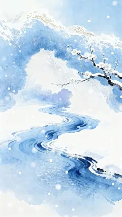 大寒小寒国风背景