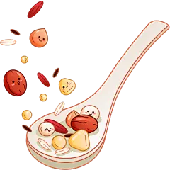 腊八节卡通拟人勺子腊八食材组合元素