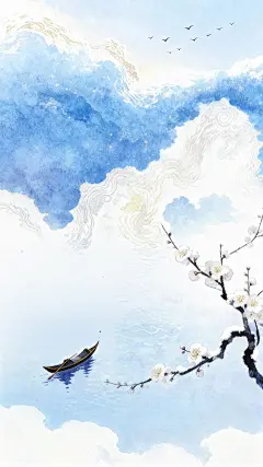 大寒小寒国风背景