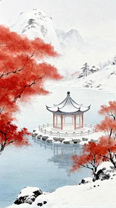 大寒小寒国风背景