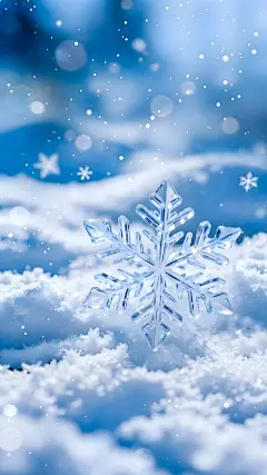 大寒小寒实景感光感雪花特写背景图片