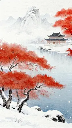 大寒小寒国风背景