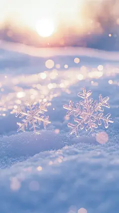 大寒小寒弥散光感雪花特写背景图片