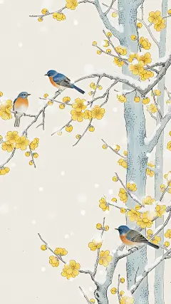 大寒小寒国风背景